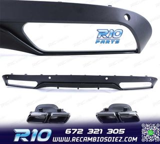 DIFUSOR MERCEDES CLASE C W205 SEDAN 14-18 LOOK AMG NEGRO MAT