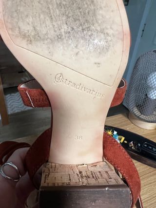 Sandalias Tacon Mujer T.38 STRADIVARIUS Marrón