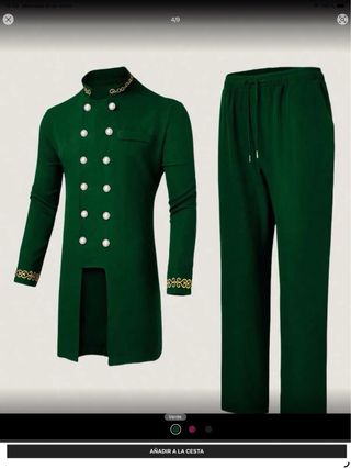 Disfraz príncipe verde con detalles dorados