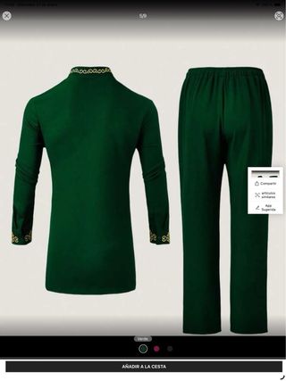 Disfraz príncipe verde con detalles dorados