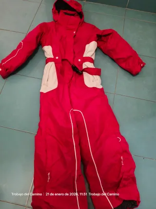 Mono de esquí niña rojo y blanco