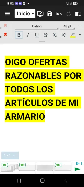 Oigo ofertas razonables