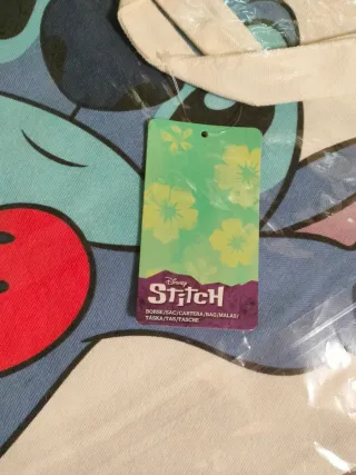 Bolsa Tote de lona Disney Stitch con corazón