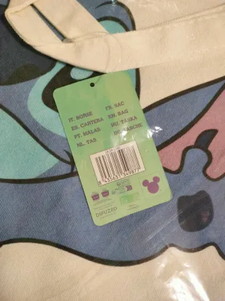 Bolsa Tote de lona Disney Stitch con corazón