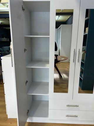 Armario 4 puertas espejo y 2 cajones