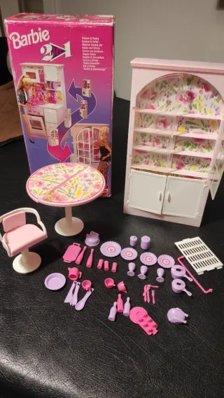 Cocina y Vitrina Barbie 2 en 1 Vintage