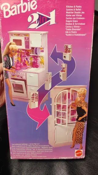Cocina y Vitrina Barbie 2 en 1 Vintage