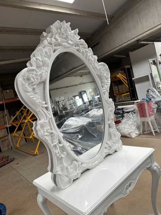 TOCADOR DOBLE C/ESPEJO LUIS XV BLANCO