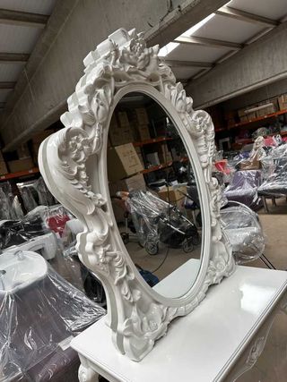 TOCADOR DOBLE C/ESPEJO LUIS XV BLANCO