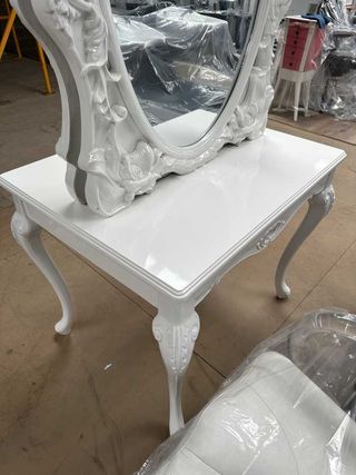 TOCADOR DOBLE C/ESPEJO LUIS XV BLANCO