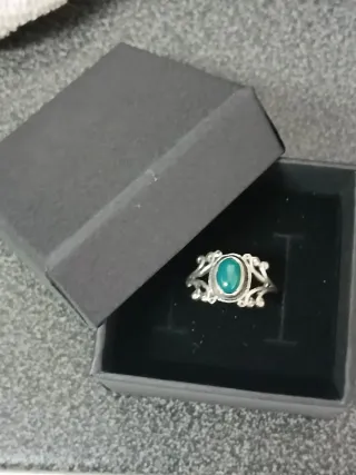 Anel Artesanal Indiano Pedra Verde