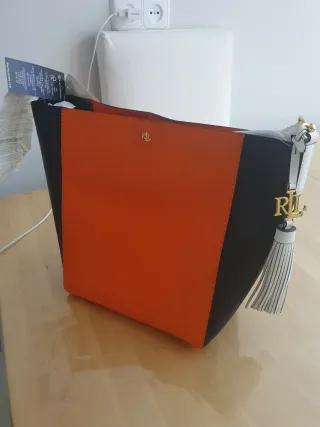 Bolso Ralph Lauren Negro y Naranja