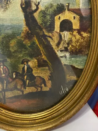 Coppia Quadri Ovali Paesaggio