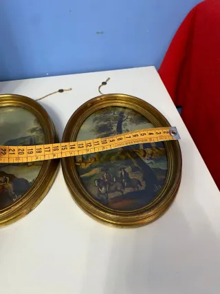 Coppia Quadri Ovali Paesaggio