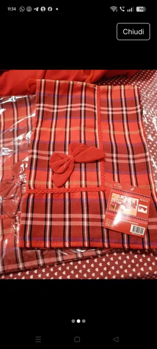 Centrotavola 90x90cm Blue Bayou 2 pezzi