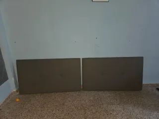 Cabeceros Cama 90 Tela Marrón/Gris