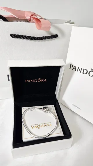 Pulsera Corazón Plata, incluye caja y bolsa