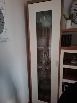 Mueble salón vitrina cristal madera