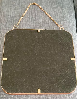 Espejo Cuadrado Colgante Dorado