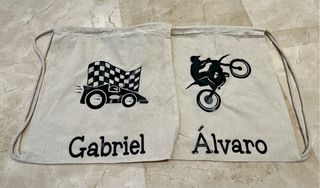 Mochila saco algodón con cordones