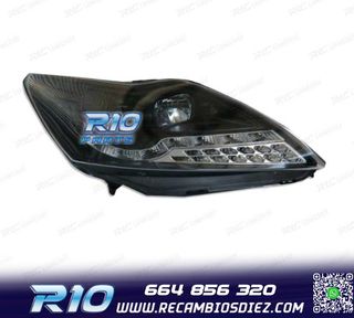 FAROS FORD FOCUS 08- LUZ DIURNA LED NEGRO