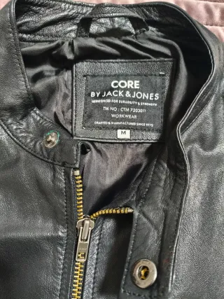 Cazadora Piel Jack & Jones Negra