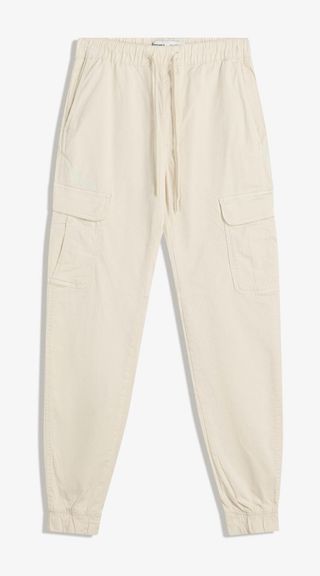 Pantalón jogger cargo beige