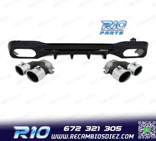 DIFUSOR MERCEDES W206 AMG 21- LOOK C43 + COLAS ESCAPE CROMO