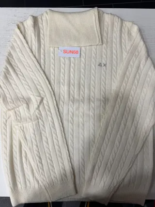 Maglione collo alto SUN68 lana beige nuovo