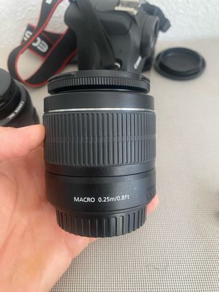 Cámara Canon EOS 1200D + objetivo + mochilas