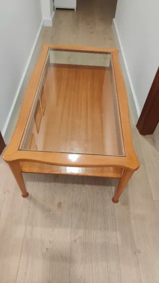 Mesa de centro madera y cristal