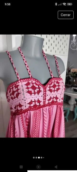 Vestido largo rosa estampado