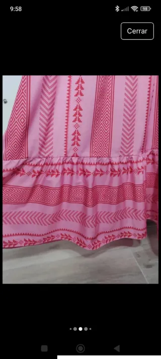 Vestido largo rosa estampado