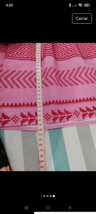 Vestido largo rosa estampado