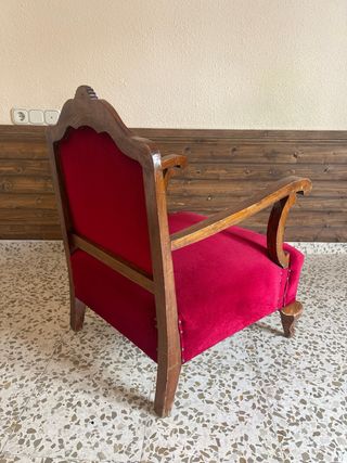 Pareja sillones vintage terciopelo madera