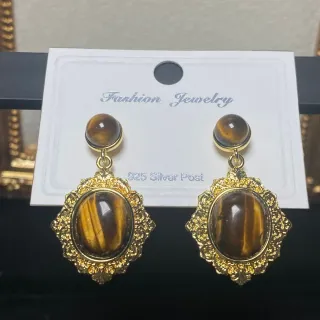 Pendientes Ojo de Tigre Natural