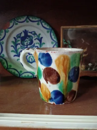 Taza cerámica artesanal pintada a mano