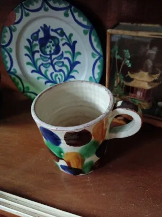 Taza cerámica artesanal pintada a mano