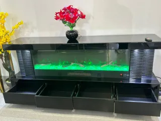 Chimenea eléctrica moderna negra