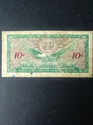 Certificado Pago Militar 10 Cents.