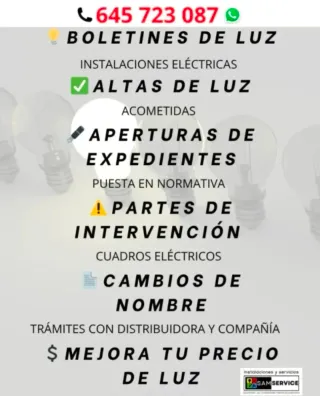 BOLETÍN de luz ELÉCTRICO | ELECTRICISTA