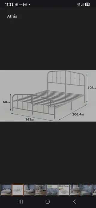 Cama de metal blanca