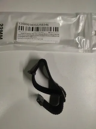 Correa de reloj 22mm negra y turquesa.