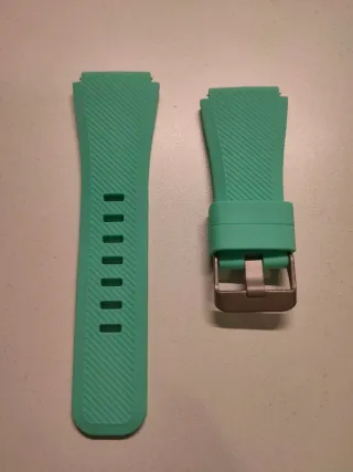 Correa de reloj 22mm negra y turquesa.