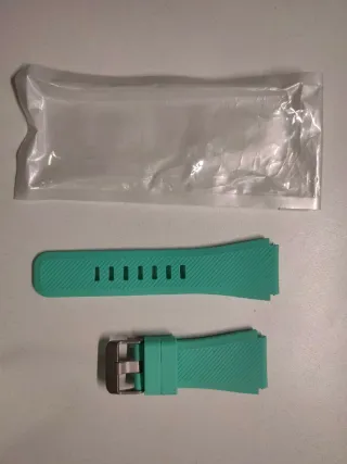 Correa de reloj 22mm negra y turquesa.