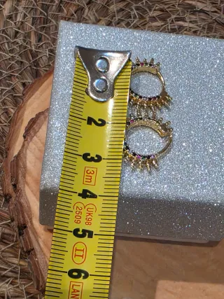 Pendientes Aro Plata 925 Baño Oro Multicolor