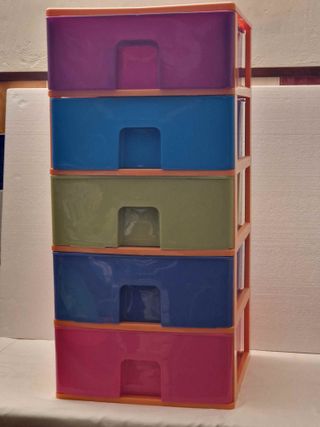 Cajonera de plástico transparente 5 niveles