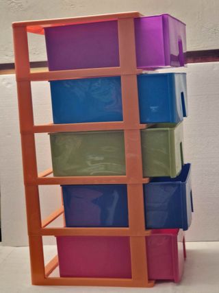 Cajonera de plástico transparente 5 niveles