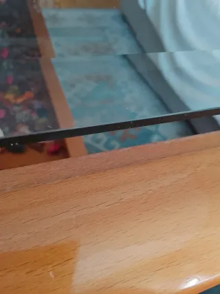 Mesa centro elevable madera y cristal