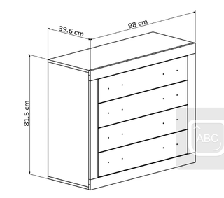 Cómoda grafito/marrón - Envio gratis